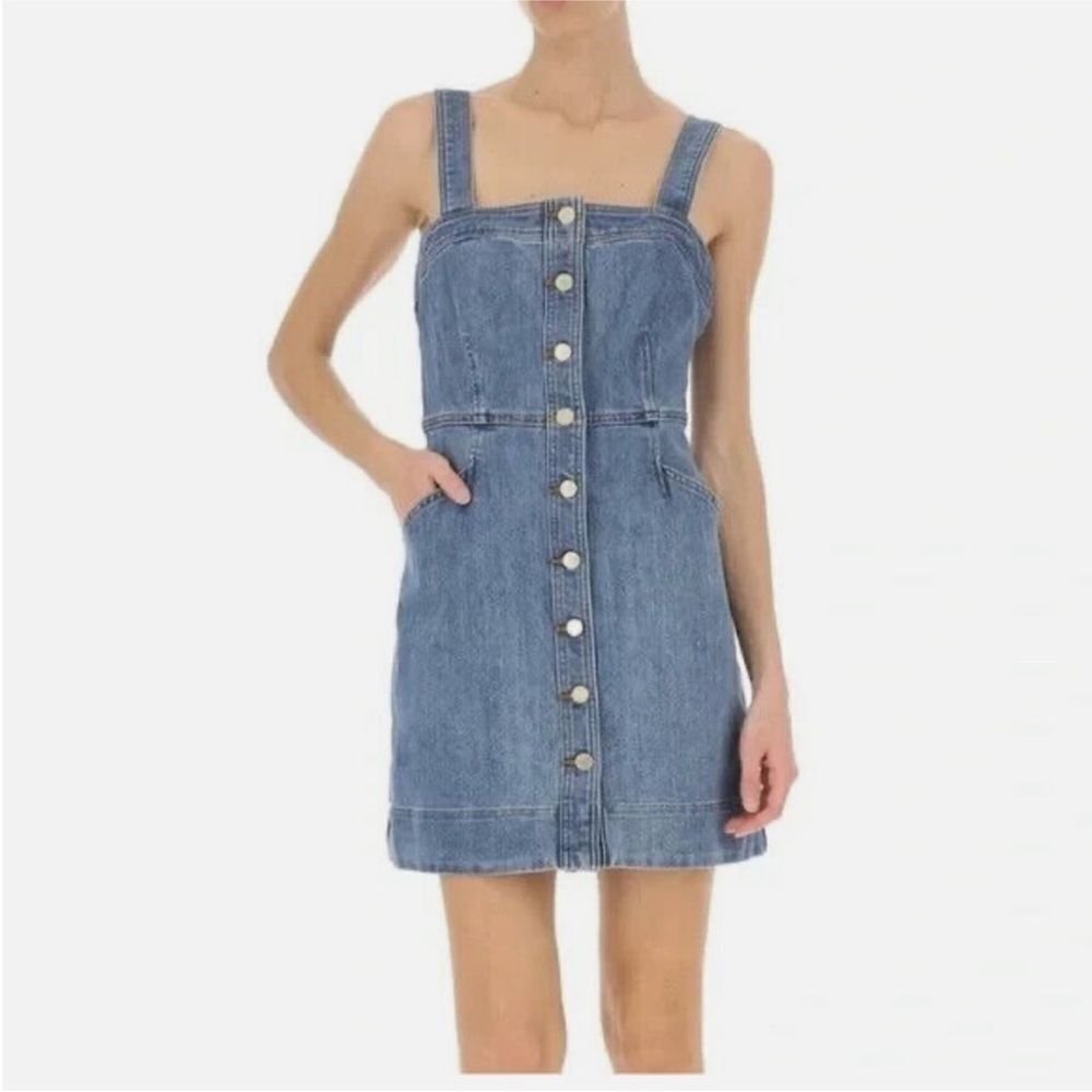 Michael Kors Jean denim mini dress button front dress 4